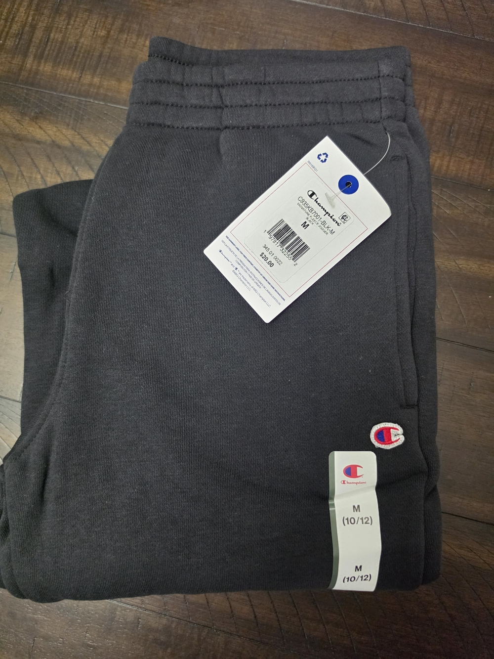 Champion Kids Black Fleece Jogger Bottoms - Black